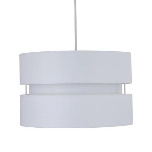 White Easy Fit Pendant Light Shade 2 Tier Design Fabric Drum Ceiling Light Shade - Picture 2 of 5