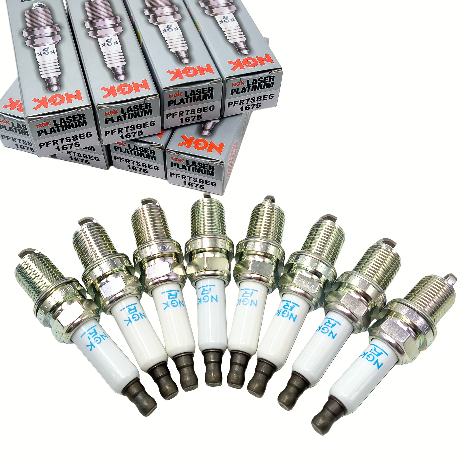 8x NGK Spark Plugs PFR7S8EG 1675 For VW Golf Polo Audi A3 A5 Q5 Seat Leon Skoda