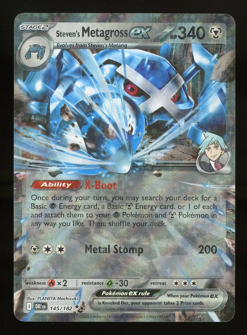 Pokémon Steven's Metagross ex 145/182 Destined Rivals Double Rare Holo