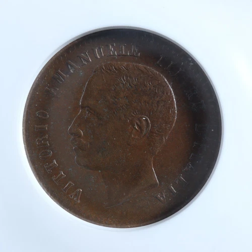 2 centesimi 1907R Italy KM#38 NGC AU-55 Bronze Italia Italie