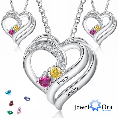 S925 Silver 2 Stones/Name Necklace 