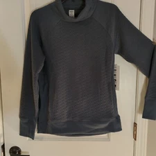 RBX Active Wear Sz Women Small Soft Mock Turtle Neck Blue MSRP 58.00 Super Cute 