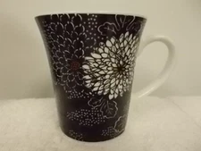 Simple Dining Black & White Floral Porcelain Coffee Tea Cup Mug