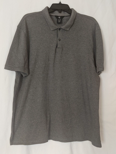Calvin Klein Men's Sz XL Polo Shirt CK Cotton Soft Lightweight Grey Top