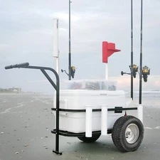 N Beach Cart Fishing Pier Buggy Runner Carrier Rolling Wagon Cooler Trolley Surf
