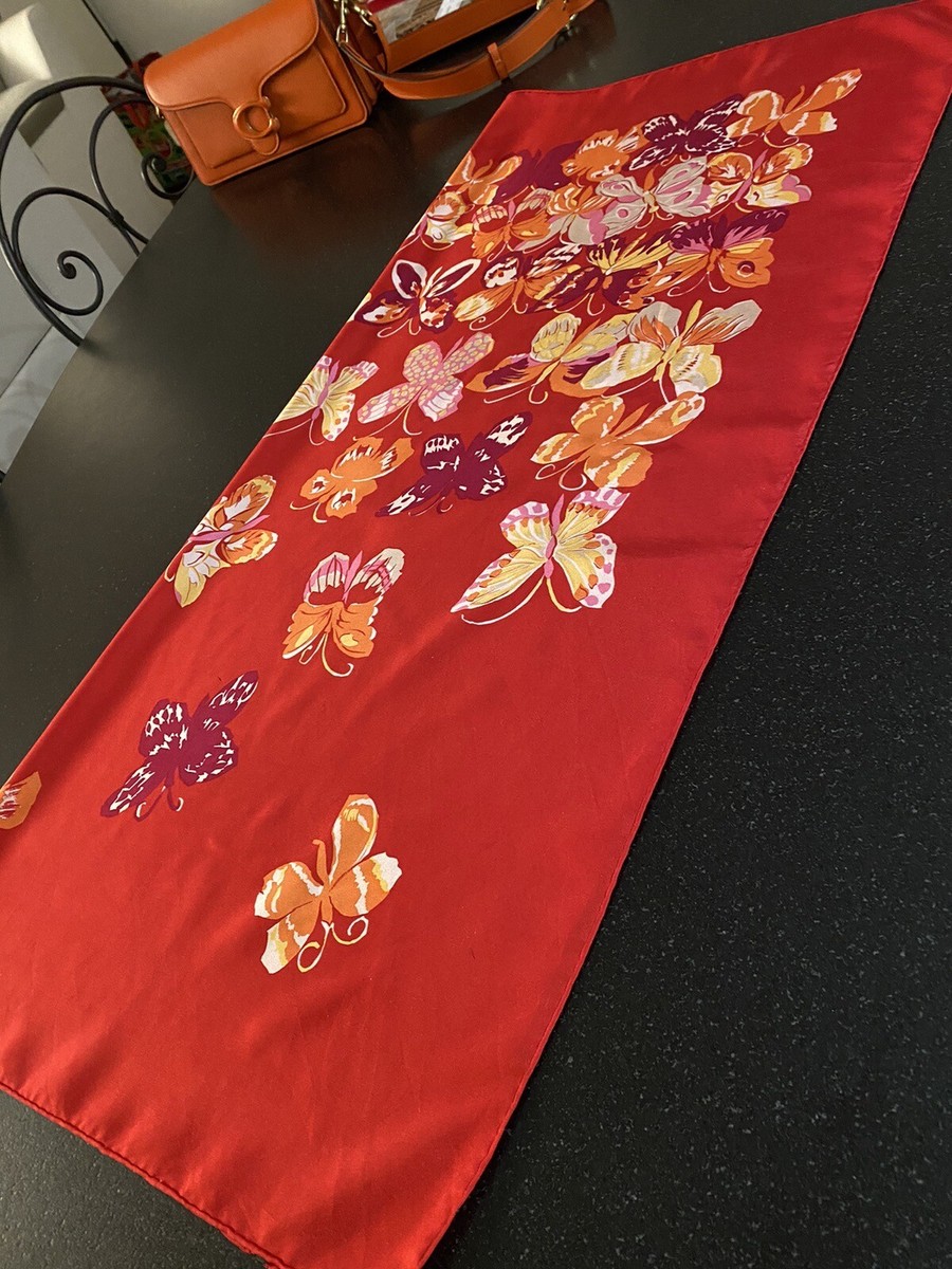 Foulard Carré Raoul Dufy Bianchini Férier — Superbe Motif, Dimensions 88x84 Cm, Occasion, Couleur Rouge, Pour Femme