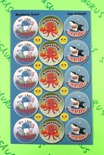 Blueberry Scented Scratch  Sniff Sea Animals Stickers