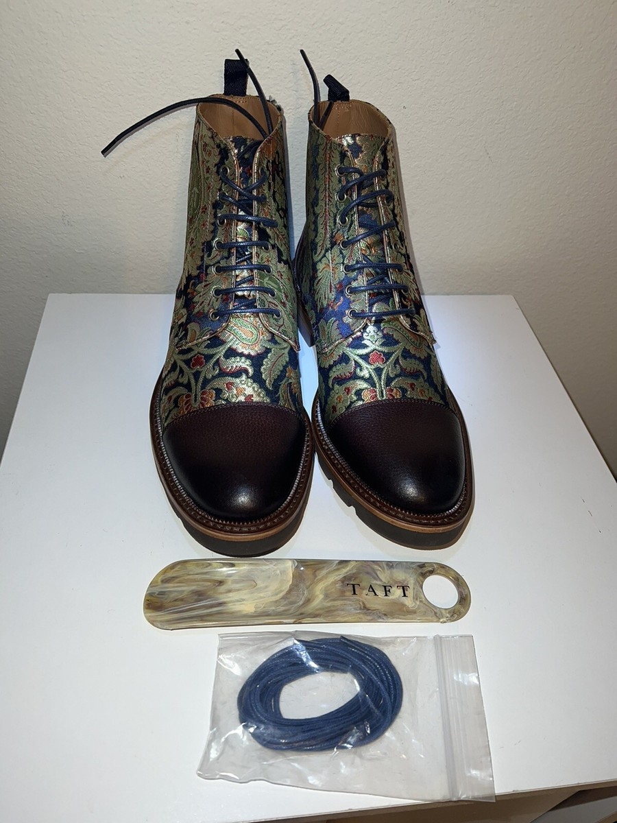 Taft Jacquard Kashmir Boots Men\'s EU 41 US 8.5 Blue Leather Wing Tip #J5348 Taft Mens The Jack Boots in Kashmir | Mercari main image 3