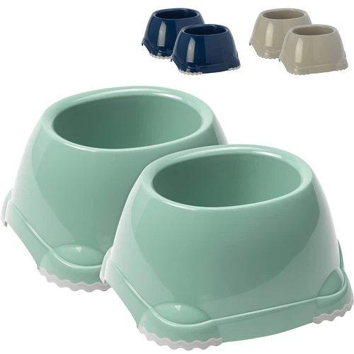 2x Spaniel Bowls Set Dog Dishes Puppy Non Slip Pet Food Water 0.6L DogCentre?