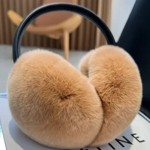 Natural Fur Ear Muffs Fur Headphones Soft Warm Furry Real Rabbit