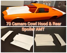 Resin Cowl Hood Rear Spoiler Combo For 70 Camaro Amt 125. Resin Cowl Hood Rear Spoiler Combo For 70 Camaro Amt 125.