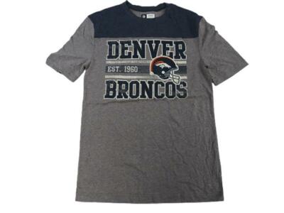 New Denver Broncos Mens Sizes S-M-L-XL-2XL-3XL Gray Distressed Shirt