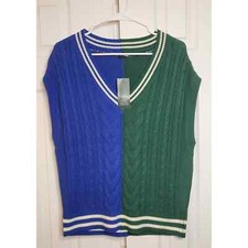 Wild Fable Knit Sweater Vest Green/Blue- Women's Size XS