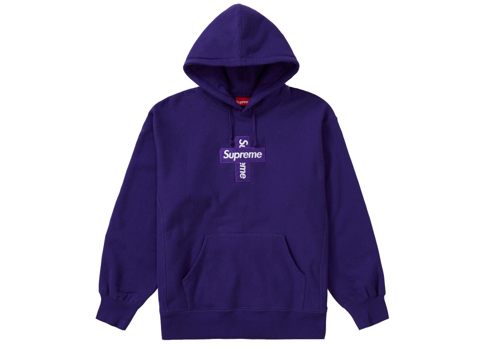 Sweat shirt à capuche logo boîte croix violet GRAND NEUF DS