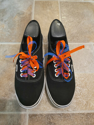 Vans Off The Wall Womens Black 721278 Lace Up Low Top Skate Shoes Size US 8