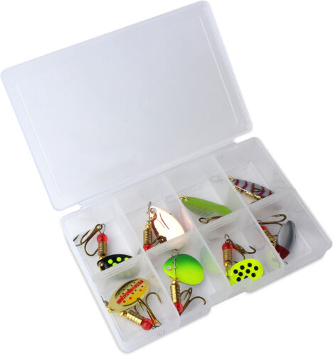 Spinner-Sortiment 8-teilig in Sortimentsbox zum Angeln auf Forelle und Barsch - Bild 2 von 2