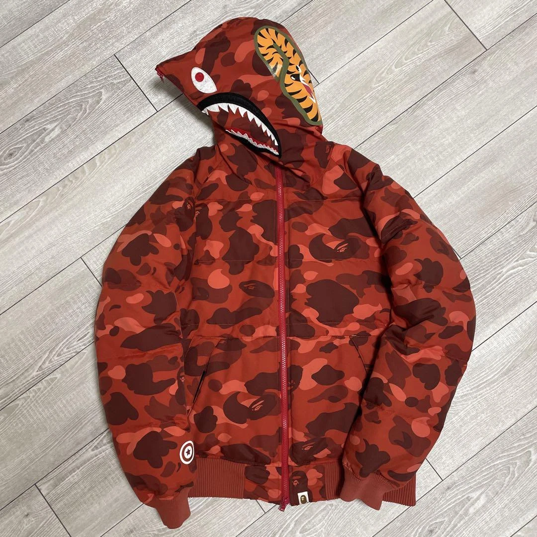 A BATHING APE shark camo pattern down jacket 793279