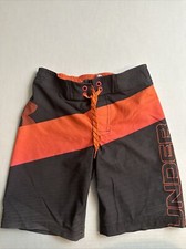 Boys swimwear. Under Armour Gray and Orange Swim suit. Youth Small with ties.