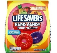 NEW LIFESAVERS FRUIT VARIETY HARDY CANDY INDVIDUALLY WRAPPED 14.50 OZ