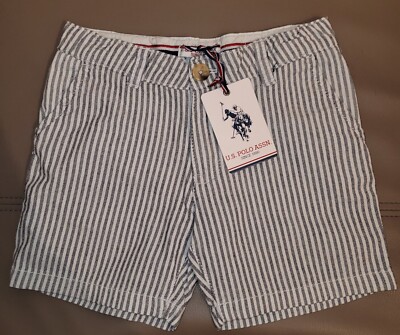 Shorts U.S.POLO ASSN. Jungen Gr. 5-6 110/116 Baumwolle weiß/ grau NEU