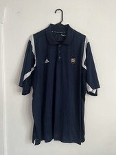 Vintage Notre Dame Fighting Irish Polo Shirt Mens Medium Blue Adidas Climalite 