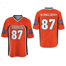 Vintage Hingle McCringleberry #87 Rhinos Football Jersey Stitched Orange S-4XL