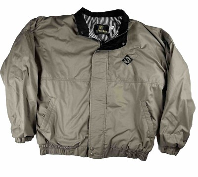Stylish K Products Vintage NC+ Seed Khaki Zip Up Bomber Jacket, Size XL Made USA