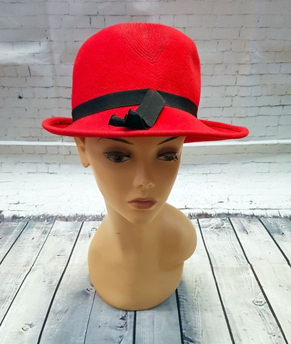 Original 1960s/70s Red Felt Fedora 