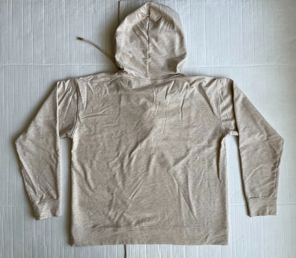 OFF WHITE Felpa donna Michael Kors stringata davanti con cappuccio taglia grande colore panna