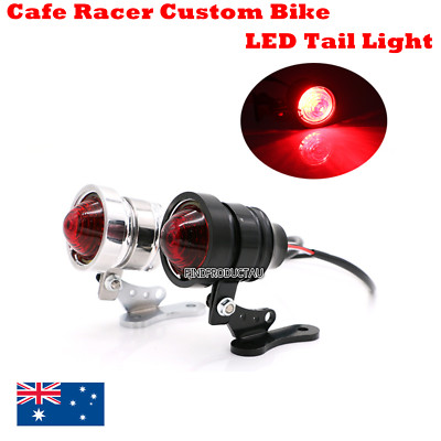 Black Motorcycle Retro LED Tail Brake Light Harley custom cafe racer bobber XL