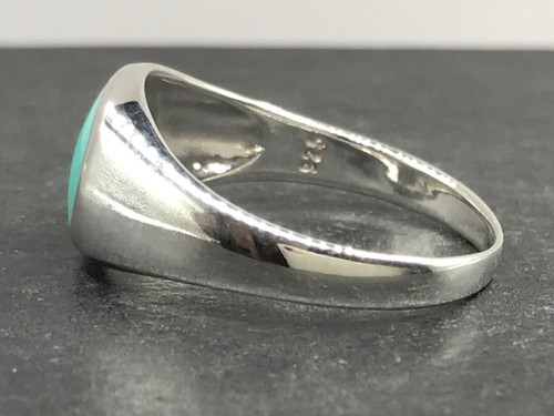 turquoise signet ring solid Sterling silver, oval 10 x 8mm stone, gift box. New. - Picture 9 of 10