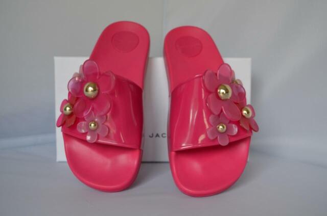 marc jacobs daisy aqua slide sandal