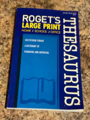 Roget's Large Print Thesaurus - Informational Book to Have on Hand