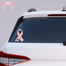 Endometrial Cancer Heart Awareness Ribbon Peach Vinyl Decal Stickers 22 Sizes