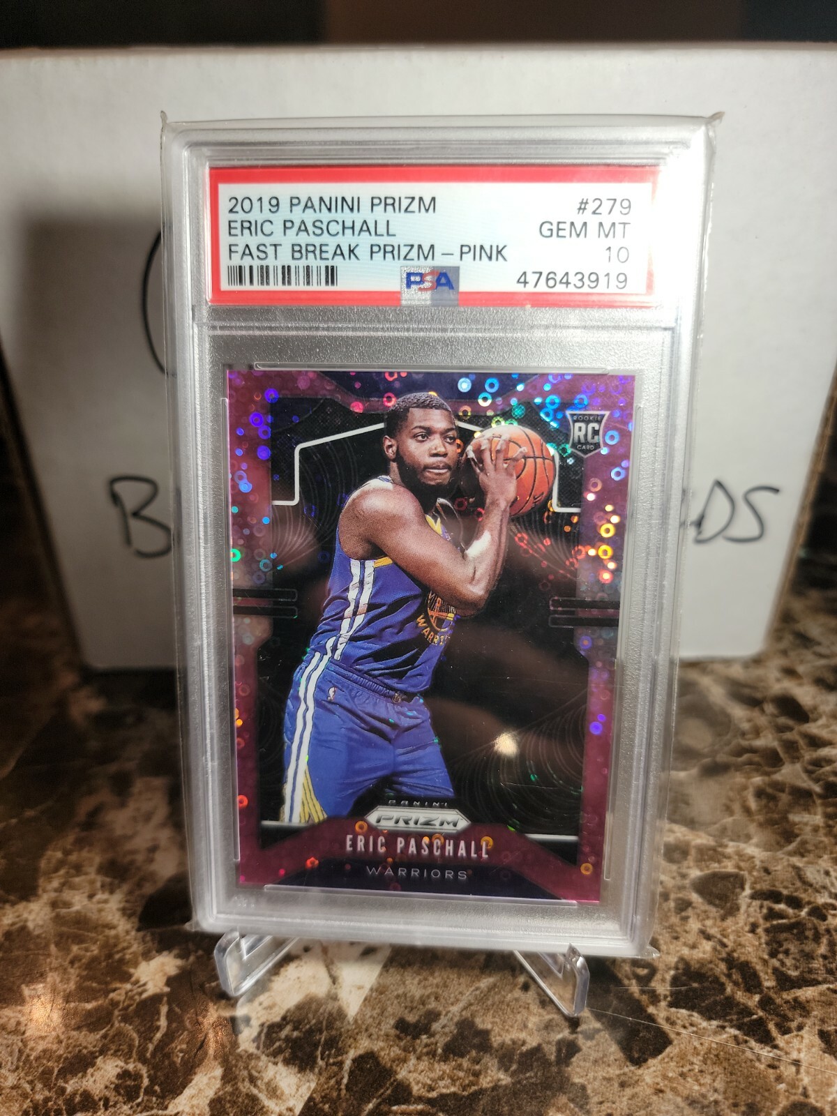 PSA 10 GEM MINT 2019-20 PANINI PRIZM FAST BREAK PINK ERIC PASCHALL RC #48/50 SP