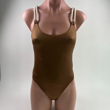 Baobab Velero One Piece Rope Strap Swimsuit Brown Size S NWT