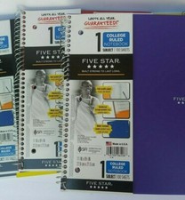  8 Pack Five Star Wirebound Notebook, 100 Sheets, College Ruled Notebook