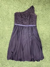 David  s Bridal Women's Ladies Size 10 Plum Color Gown Lace/ Chiffon - Good