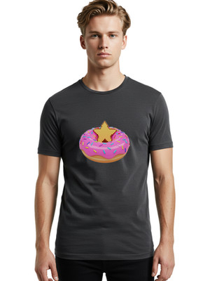 Donut-Star Mens Graphic Tee, 100% Cotton, Casual Summer Wear