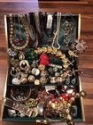 HUGE JEWELRY LOT~10K PEARLS SIGNED COSTUME DESIGNER+VTG FARRINGTON BOX+bonus~7LB