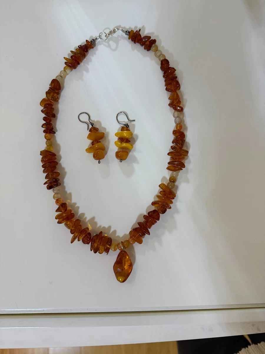 琥珀精美项链和吊坠| eBay