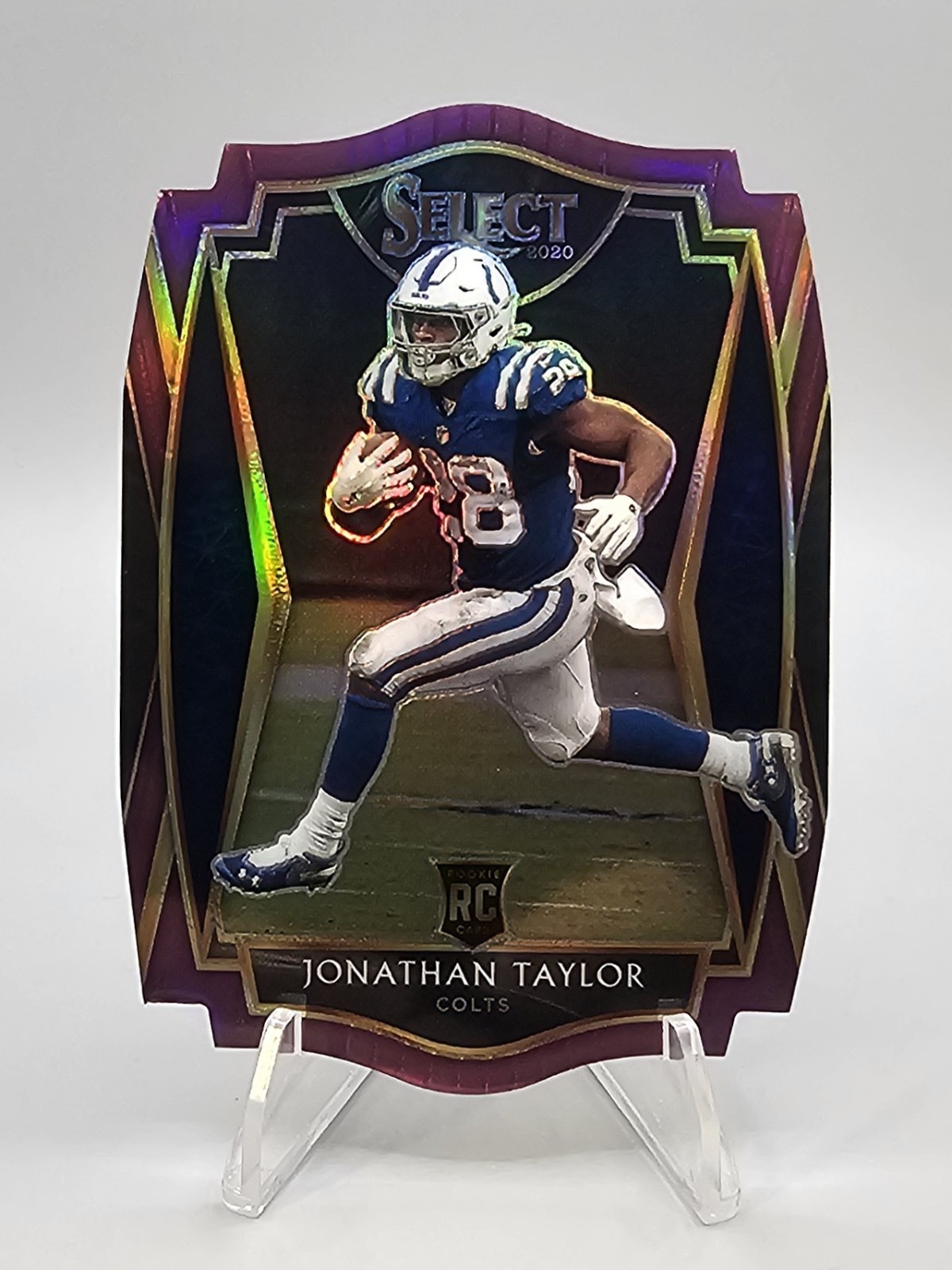 2020 Panini Select - Premier Level Jonathan Taylor RC #153 Purple Prizm Die-Cut