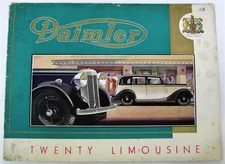 DAIMLER Twenty Limousine Car Sales Brochure LF 1938 Model 821
