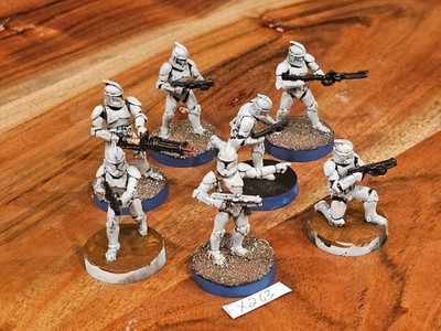 Star Wars Legion FFG Republic Phase 1 Clone Troopers Painted x7 No cards/tokens