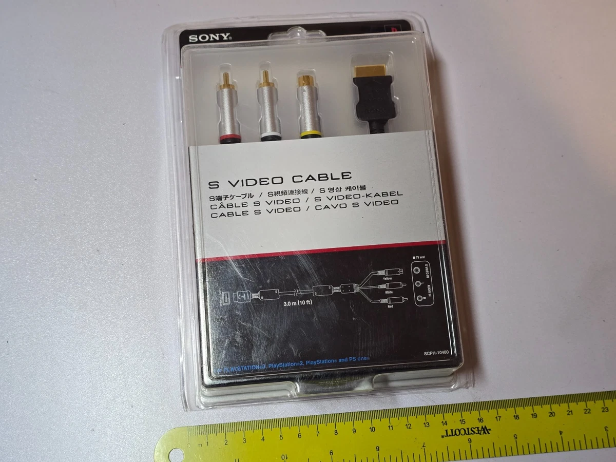 SONY PLAYSTATION PS1 PS2 PS3 2 3 OFICIAL S-VIDEO TV CABLE PLOMO NUEVO Genuino