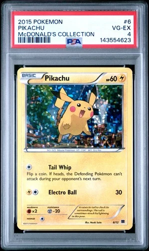 2015 POKEMON MCDONALD'S COLLECTION #6 PIKACHU PSA 4