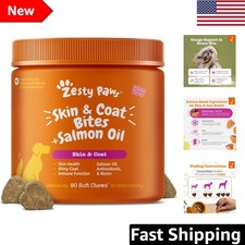 90 Count Salmon-Flavored Omega 3 Chews for Dogs - Skin  Joint Health Booster