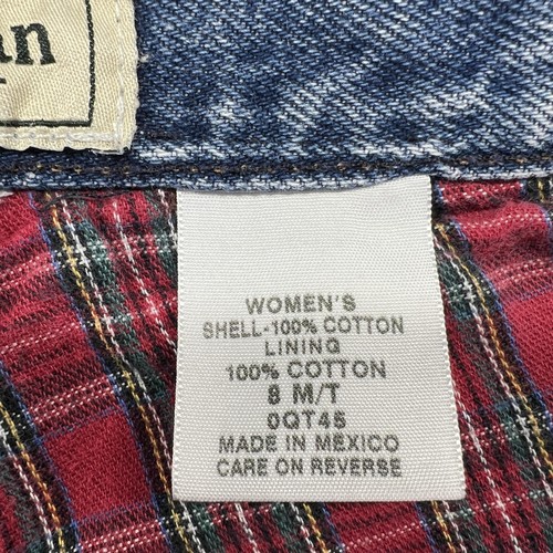 VTG LL Bean Jeans Womens 8 M/T Blue Flannel Lined Relaxed Fit Plaid Cotton Warm - Picture 18 of 20