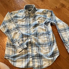 Ralph Lauren Boys L 14-16 Plaid Cotton Long Sleeve Button-Down Shirt