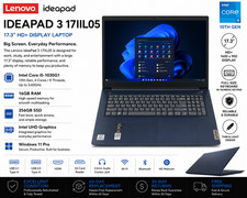 Lenovo IdeaPad 3 17IIL05 17.3" i5-1035G1 16GB RAM 256GB SSD Windows 11 Pro